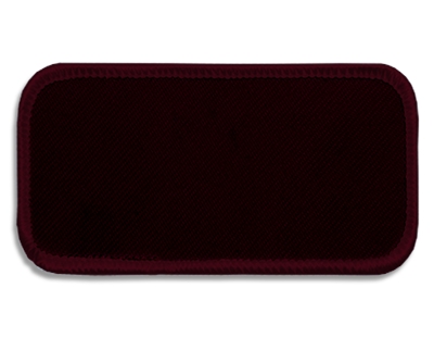 Blank Rectangle Patch 3 5/8" x 1 5/8" Maroon 24 on Garnet 24 Merrow Border