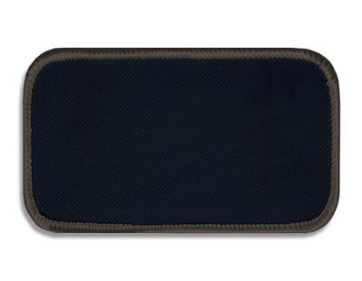 Blank Rectangle Patch 4" x 2" Charcoal 19 on Special Grey 58 Merrow Border