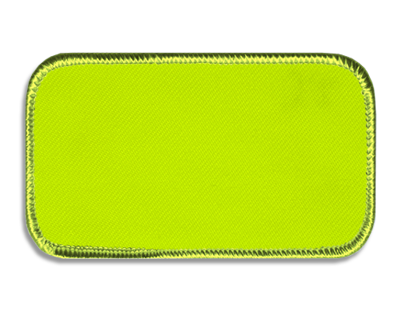 Blank Rectangle Patch 4" x 2" Neon Yellow 63 on Neon Yellow B9 Merrow Border