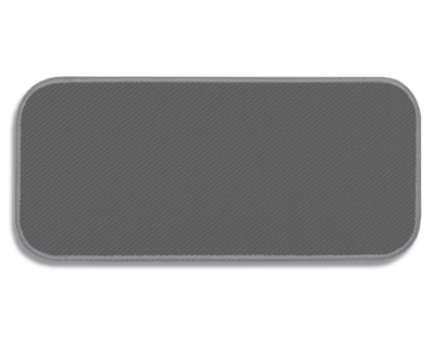 Blank Rectangle Patch 4" x 1 7/8" Elevated Lt. Grey Work Shirt I1 on Grey Haze D9 Embroidered Border