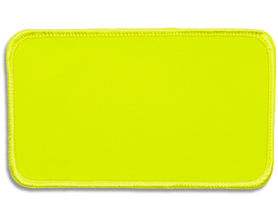 Blank Rectangle Patch 4 1/2" x 2 1/2" Neon Yellow 63 on Neon Yellow B9 Embroidered Border