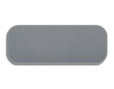 Blank Rectangle Patch 3 3/4" x 1 3/8" Heather Grey 42 with Pearl Grey 83 Embroidered Border