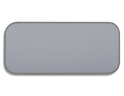 Blank Rectangle Patch 4" x 1 7/8" Silver 08 on Silver 19 Embroidered Border