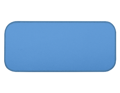Blank Rectangle Patch 4" x 1 7/8" Light Blue 21 on Ice Blue 68 Embroidered Border