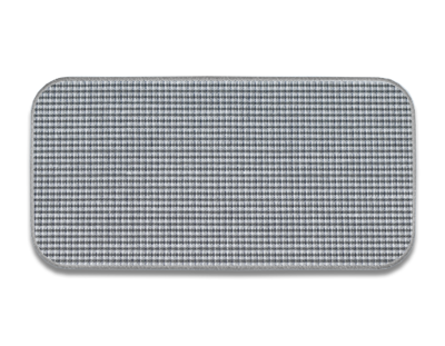 Blank Rectangle Patch 4" x 1 7/8" Grey Microcheck D1 with Eagle Grey 85 Embroidered Border