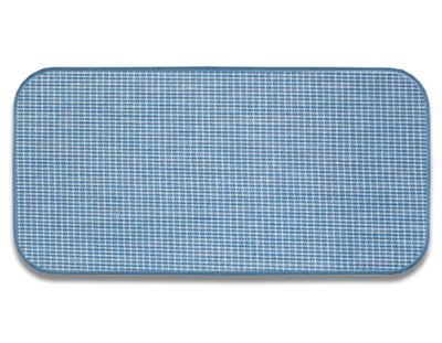 Blank Rectangle Patch 4" x 2" Blue/White Micro Check C3 with Lapis Blue T4 Embroidered Border