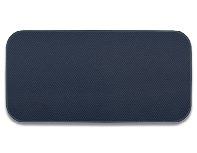 Blank Rectangle Patch 4" x 2" Blue Slate 36 with Blue Slate 73 Embroidered Border