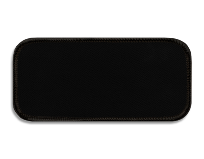 Blank Rectangle Patch 4" x 1 7/8" Black 07 on Black 03 Merrow Border