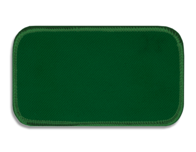 Blank Rectangle Patch 4" x 2" Kelly 11 on Grassy Green 78 Merrow Border