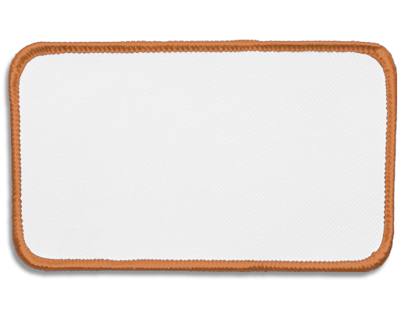 Blank Rectangle Patch 4 1/2" x 2 1/2" White 18 on Tangerine 60 Merrow Border