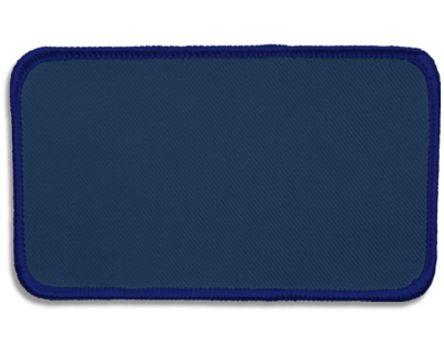 Blank Rectangle Patch 4 1/2" x 2 1/2" Ford Blue 05 on Imperial Blue 79 Merrow Border