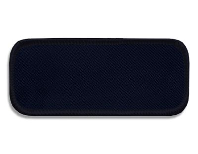 Blank Rectangle Patch 3 3/4" x 1 3/8" Navy 90 on Midnight 05 Merrow Border
