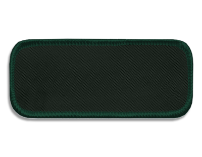 Blank Rectangle Patch 3 3/4" x 1 3/8" Blue Green 37 on Spruce 10 Merrow Border
