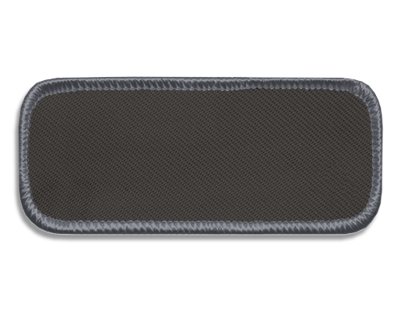 Blank Rectangle Patch 3 3/4" x 1 3/8" Graphite 22 on Graphite 77 Merrow Border