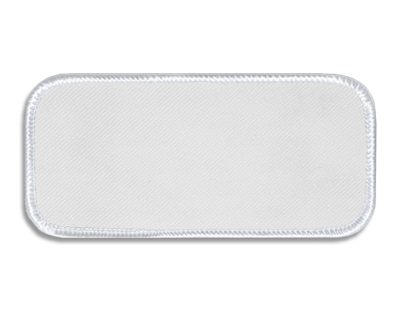 Blank Rectangle Patch 4" x 1 7/8" White 18 on White 00 Merrow Border