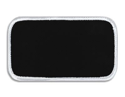 Blank Rectangle Patch 4" x 2"  Black 07 on White 00 Merrow Border