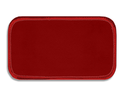 Blank Rectangle Patch 4" x 2"  Red 16 on Red 01 Merrow Border