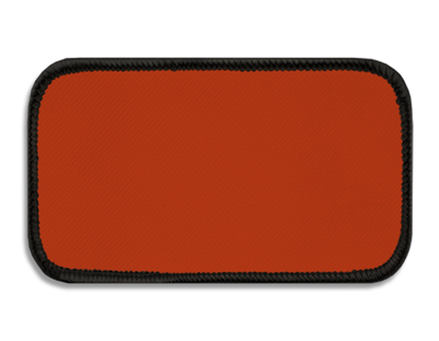 Blank Rectangle Patch 4" x 2" Orange 25 on Black 03 Merrow Border
