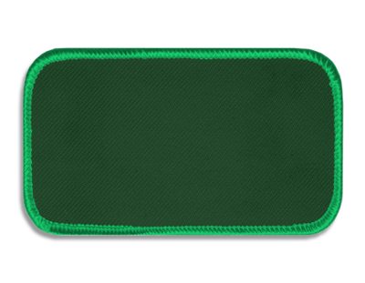 Blank Rectangle Patch 4 1/2" x 2 1/2"  Kelly 11 on Green 09 Merrow Border