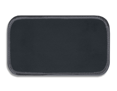 Blank Rectangle Patch 4" x 2"  Blue Slate 36 on Charcoal 11 Merrow Border