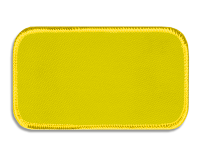 Blank Rectangle Patch 4" x 2" Yellow 15 on Yellow 20 Merrow Border