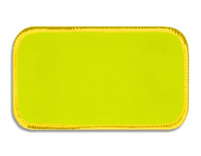 Blank Rectangle Patch 4" x 2"  Neon Yellow 63 on Yellow 20 Merrow Border