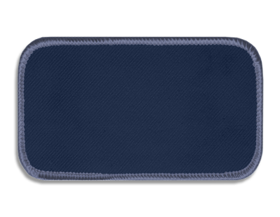 Blank Rectangle Patch 4" x 2" Ford Blue 05 on Ford Blue 67 Merrow Border