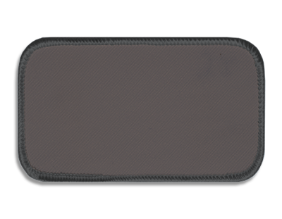 Blank Rectangle Patch 4" x 2" Graphite 22 on Graphite 77 Merrow Border