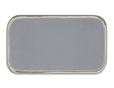 Blank Rectangle Patch 4" x 2"  Silver 08 on Grey 83 Merrow Border