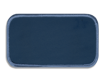 Blank Rectangle Patch 4" x 2" Gulf 06 on Lapis Blue T4 Merrow Border
