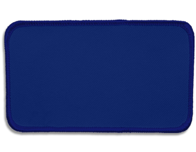 Blank Rectangle Patch 4 1/2" x 2 1/2" Royal 04 on Royal Blue 02 Merrow Border