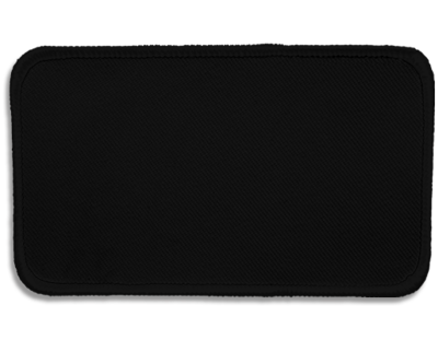 Blank Rectangle Patch 4 1/2" x 2 1/2" Black 07 on Black 03 Merrow Border