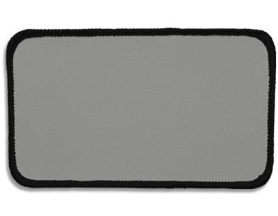 Blank Rectangle Patch 4 1/2" x 2 1/2" Heather Grey 42 on Black 03 Merrow Border