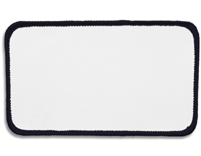 Blank Rectangle Patch 4 1/2" x 2 1/2" White 18 on Midnight Navy 05 Merrow Border