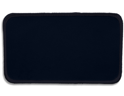 Blank Rectangle Patch 4 1/2" x 2 1/2" Check Mark Navy 90 on Midnight Navy 05 Merrow Border