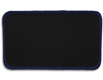Blank Rectangle Patch 4 1/2" x 2 1/2" Charcoal Grey 19 on Navy C 06 Merrow Border