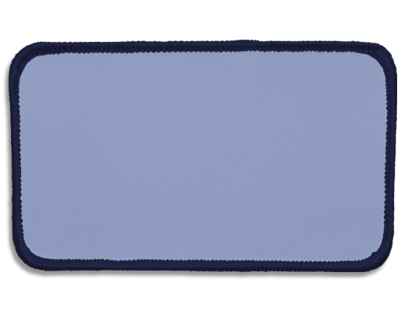 Blank Rectangle Patch 4 1/2" x 2 1/2" Light Blue 21 on Navy C 06 Merrow Border