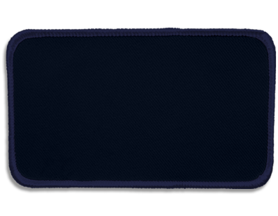 Blank Rectangle Patch 4 1/2" x 2 1/2" Check Mark Navy 90 on Navy C 06 Merrow Border