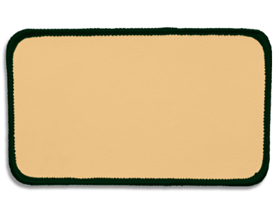 Blank Rectangle Patch 4 1/2" x 2 1/2" Light Beige 14 on Spruce Green Merrow Border