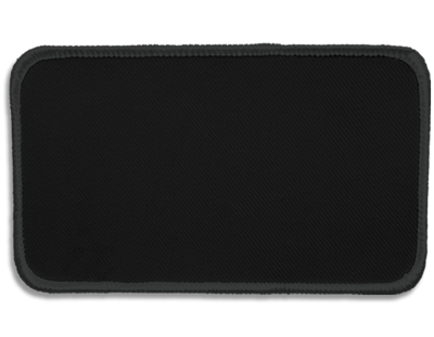 Blank Rectangle Patch 4 1/2" x 2 1/2" Charcoal Grey 19 on Charcoal 11 Merrow Border