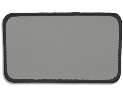 Blank Rectangle Patch 4 1/2" x 2 1/2" Heather Grey 42 on Charcoal 11 Merrow Border