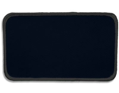Blank Rectangle Patch 4 1/2" x 2 1/2" Check Mark Navy 90 on Charcoal 11 Merrow Border