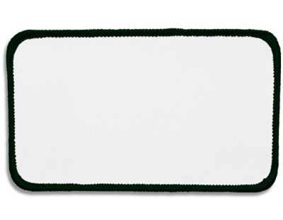 Blank Rectangle Patch 4 1/2" x 2 1/2" White 18 on Army Green 13 Merrow Border