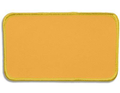 Blank Rectangle Patch 4 1/2" x 2 1/2" Light Yellow 31 on Medium Gold 17 Merrow Border