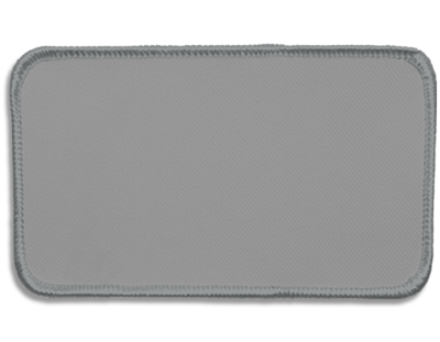 Blank Rectangle Patch 4 1/2" x 2 1/2" Silver 08 on Silver Grey 19 Merrow Border