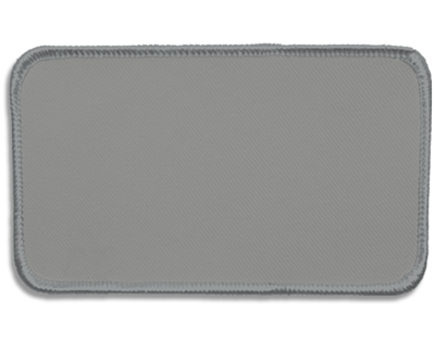 Blank Rectangle Patch 4 1/2" x 2 1/2" Heather Grey 42 on Silver Grey 19 Merrow Border