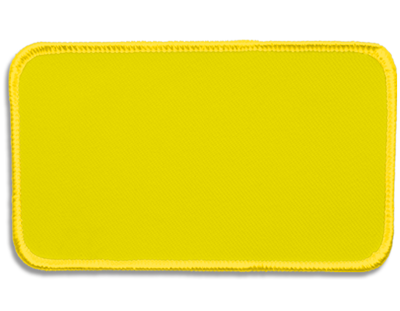 Blank Rectangle Patch 4 1/2" x 2 1/2" Yellow 15 on Yellow 20 Merrow Border