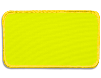 Blank Rectangle Patch 4 1/2" x 2 1/2" Neon Yellow 63 on Yellow 20 Merrow Border