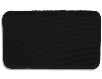 Blank Rectangle Patch 4 1/2" x 2 1/2" Charcoal Grey 19 on Smokey Grey 26 Merrow Border