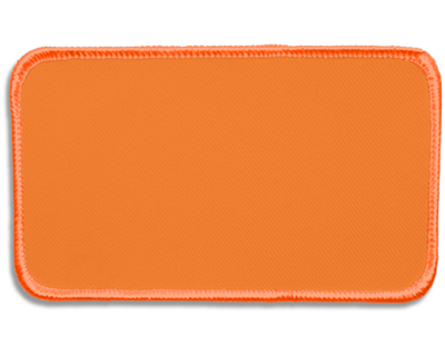 Blank Rectangle Patch 4 1/2" x 2 1/2" Safety Orange 64 on Neon Orange 51 Merrow Border
